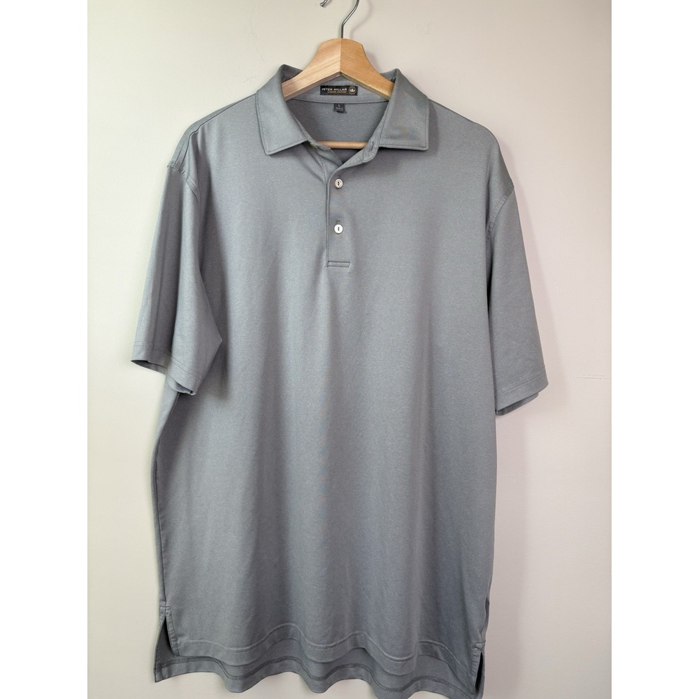 Peter Millar Summer Comfort Light Gray Polo Shirt size L